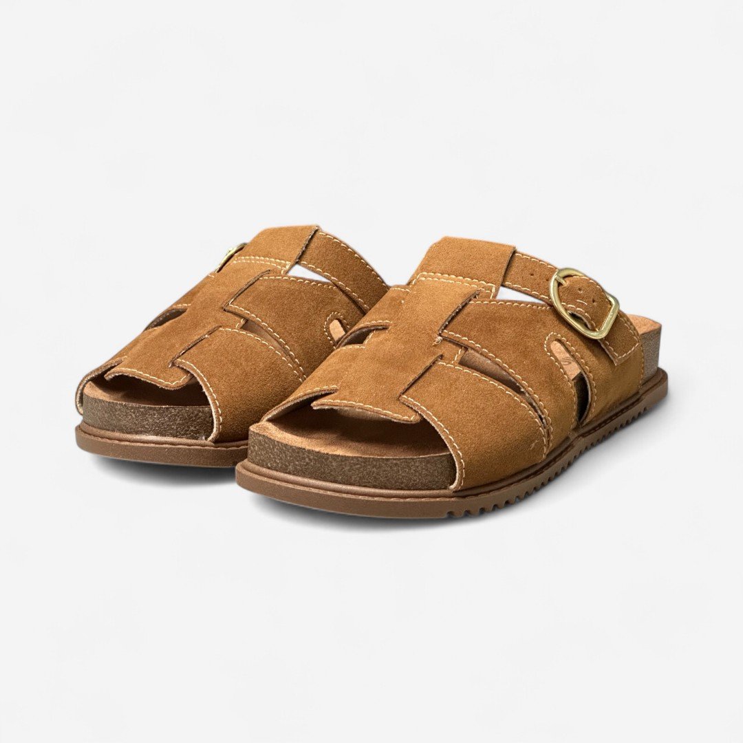 Tamanco Papete Beira Rio Camurça Caramelo Caramelo 4