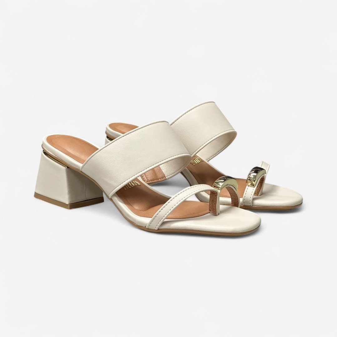 Tamanco Vizzano Salto Bloco De Dedo Off White Branco Off 3