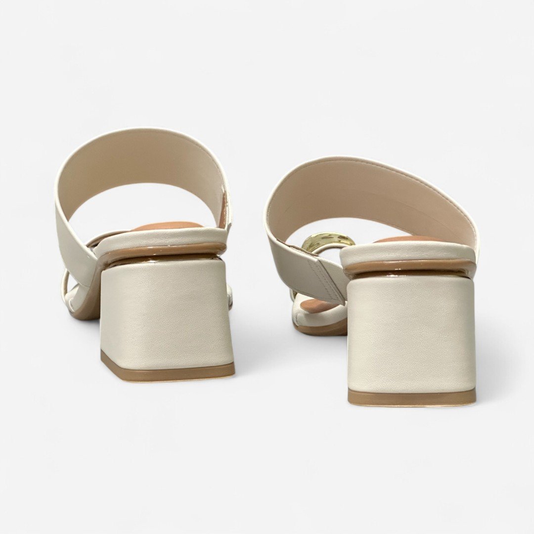 Tamanco Vizzano Salto Bloco De Dedo Off White Branco Off 5