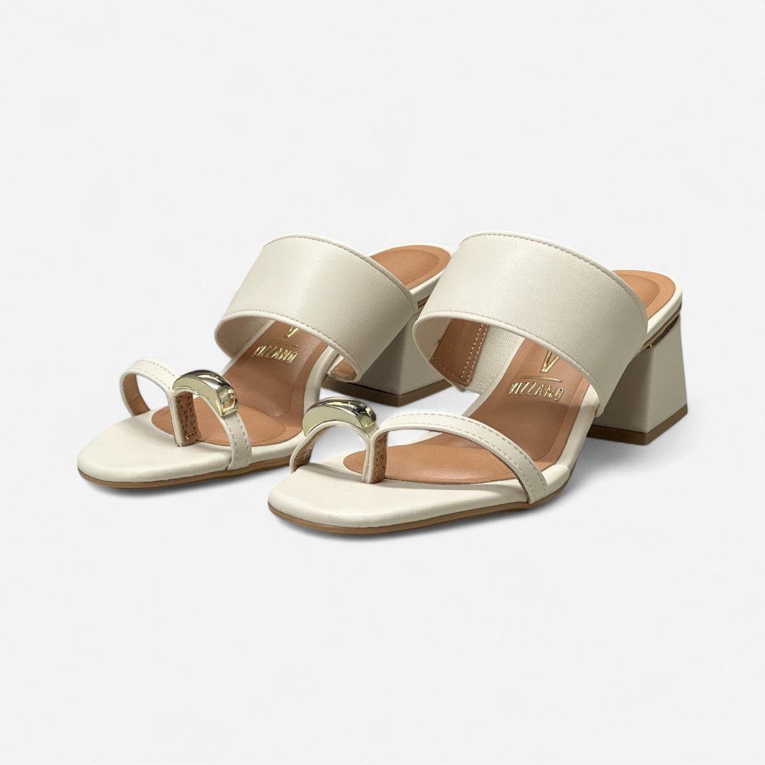 Tamanco Vizzano Salto Bloco De Dedo Off White Branco Off 4