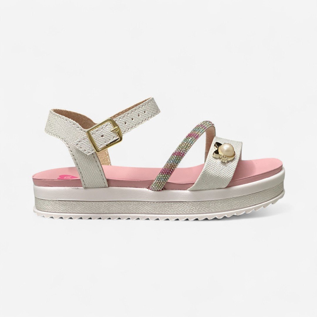 Sandália Flat Molekinha Infantil Prata