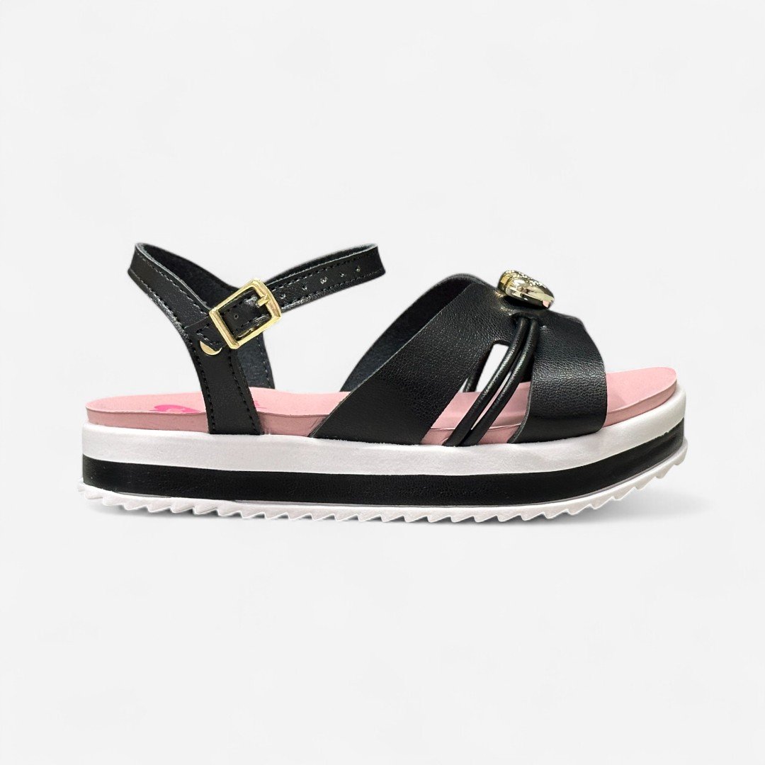 Sandália Flat Molekinha Infantil Preta