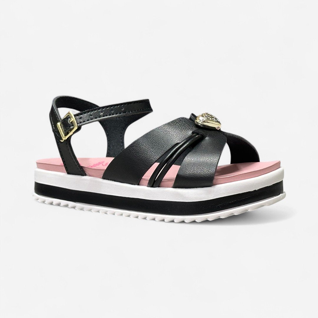 Sandália Flat Molekinha Infantil Preta Preto 2
