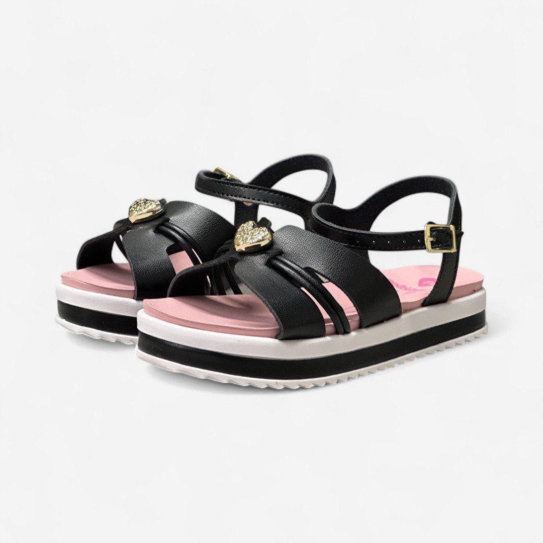 Sandália Flat Molekinha Infantil Preta Preto 4