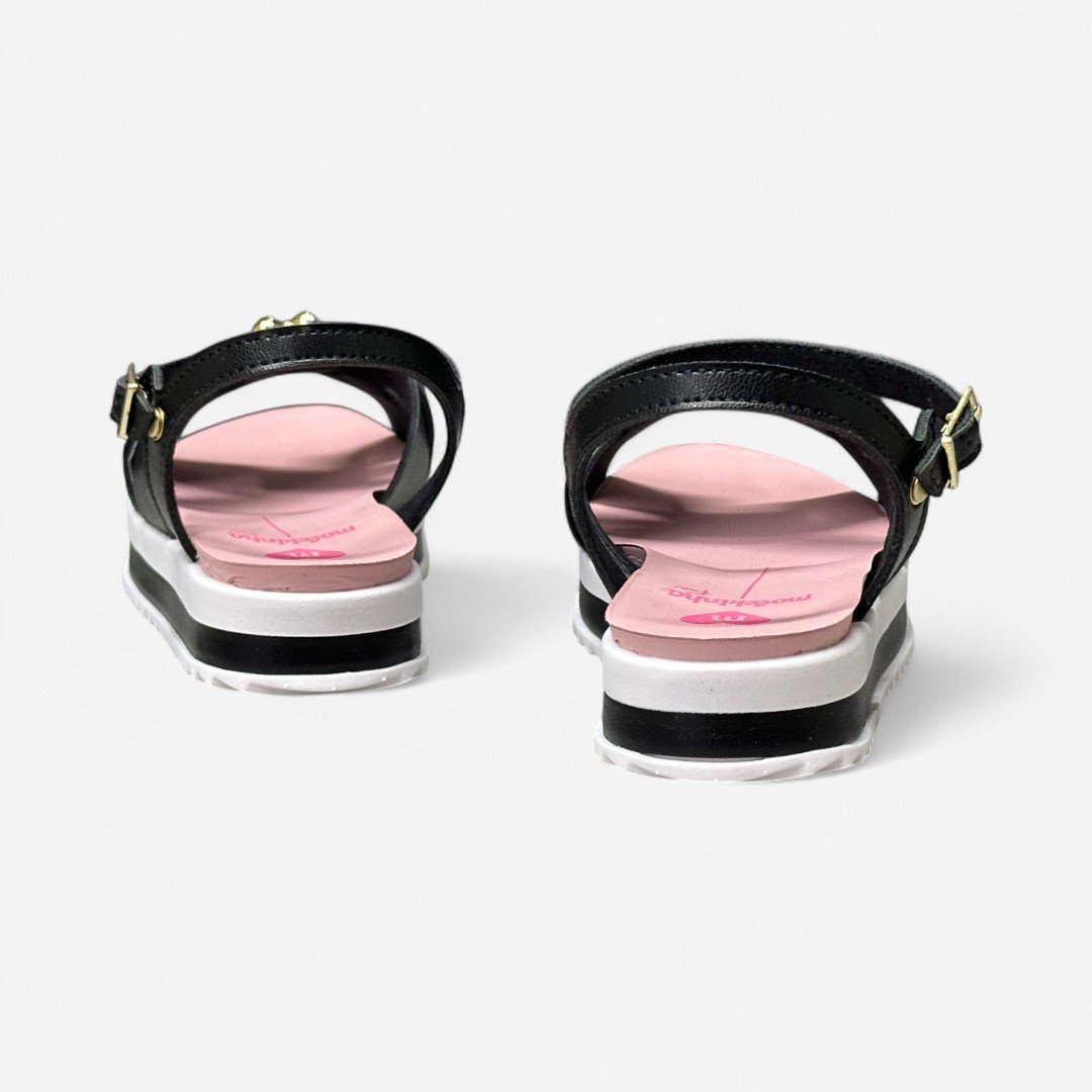 Sandália Flat Molekinha Infantil Preta Preto 5