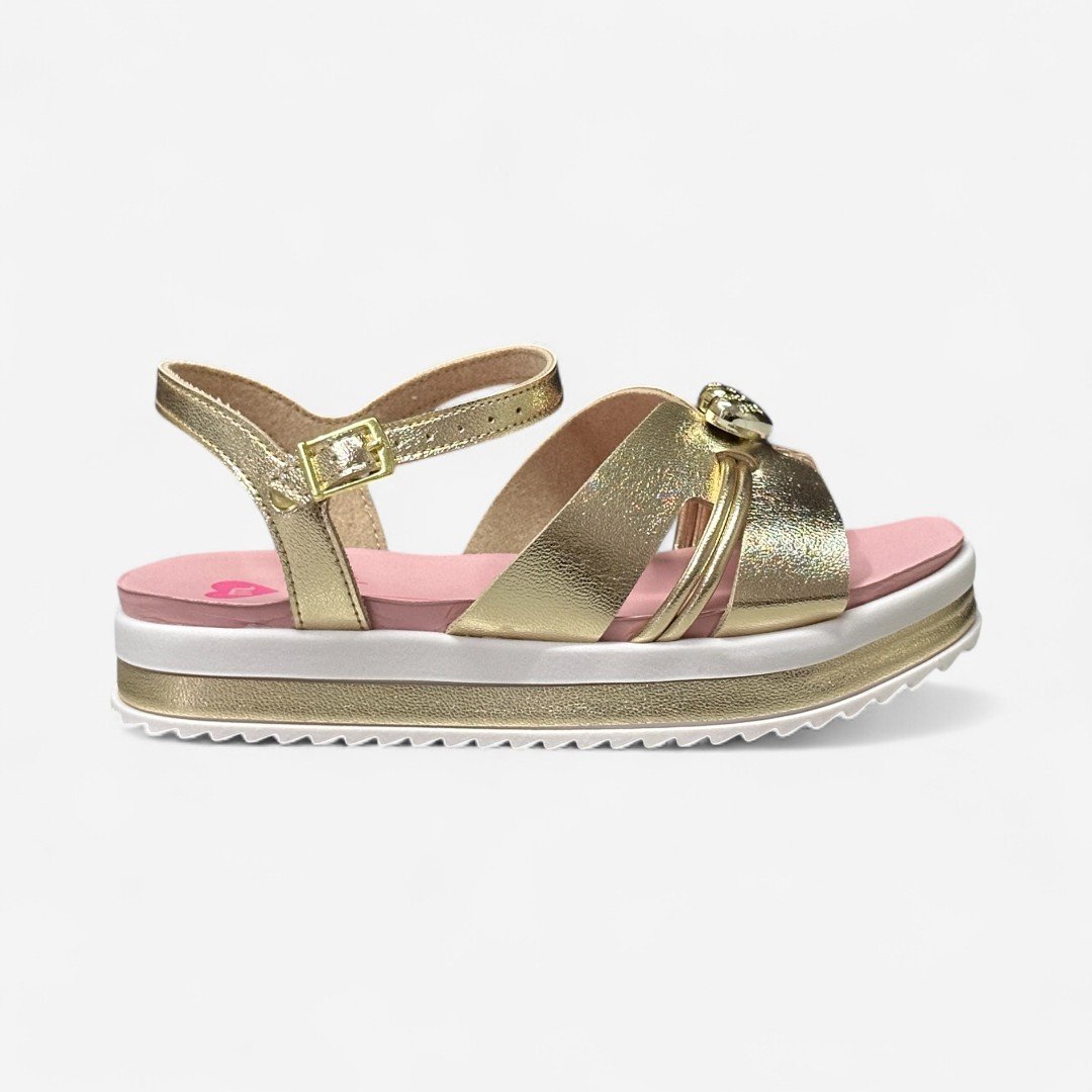 Sandália Flat Molekinha Infantil Dourada