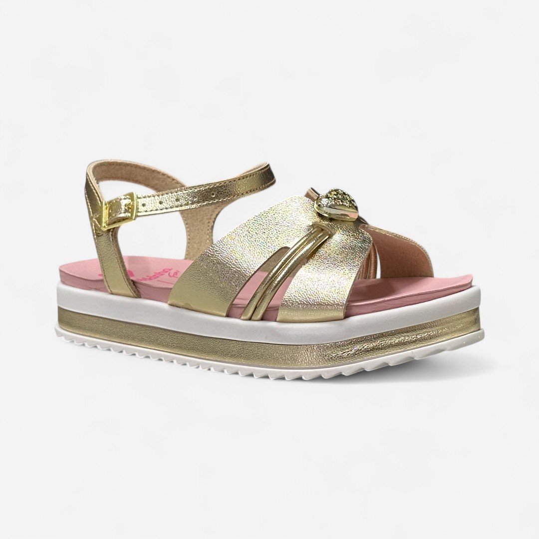 Sandália Flat Molekinha Infantil Dourada Dourado 2
