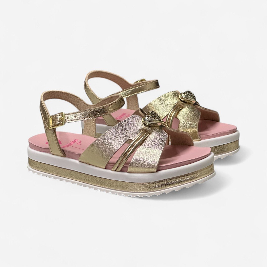 Sandália Flat Molekinha Infantil Dourada Dourado 3
