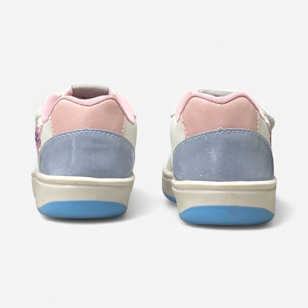 Tênis Disney Stitch Infantil Branco Branco/Rosa Bebê/Azul Bebê 5