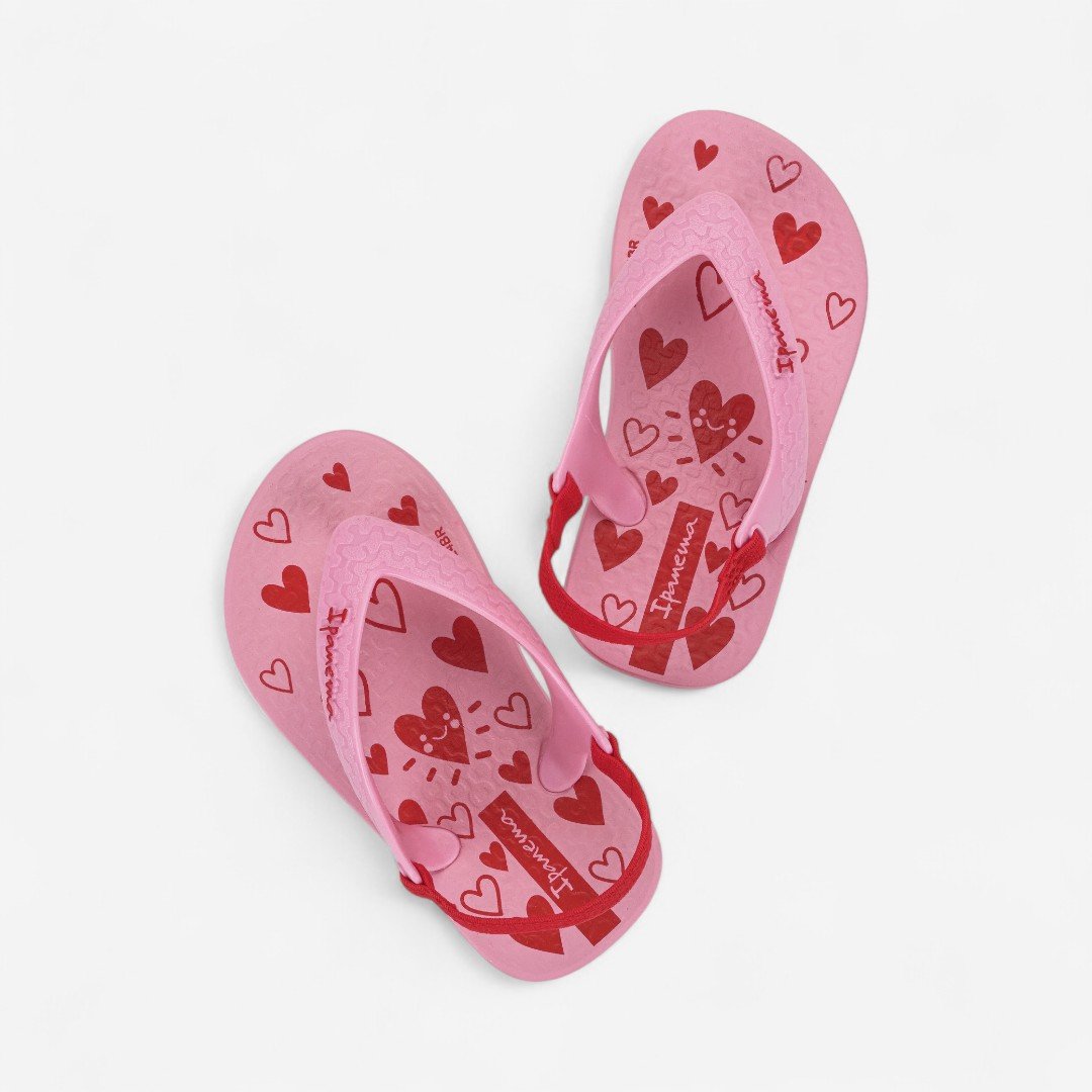 Chinelo De Dedo De Bebê Classic Ipanema Rosa Rosa/Vermelho 2