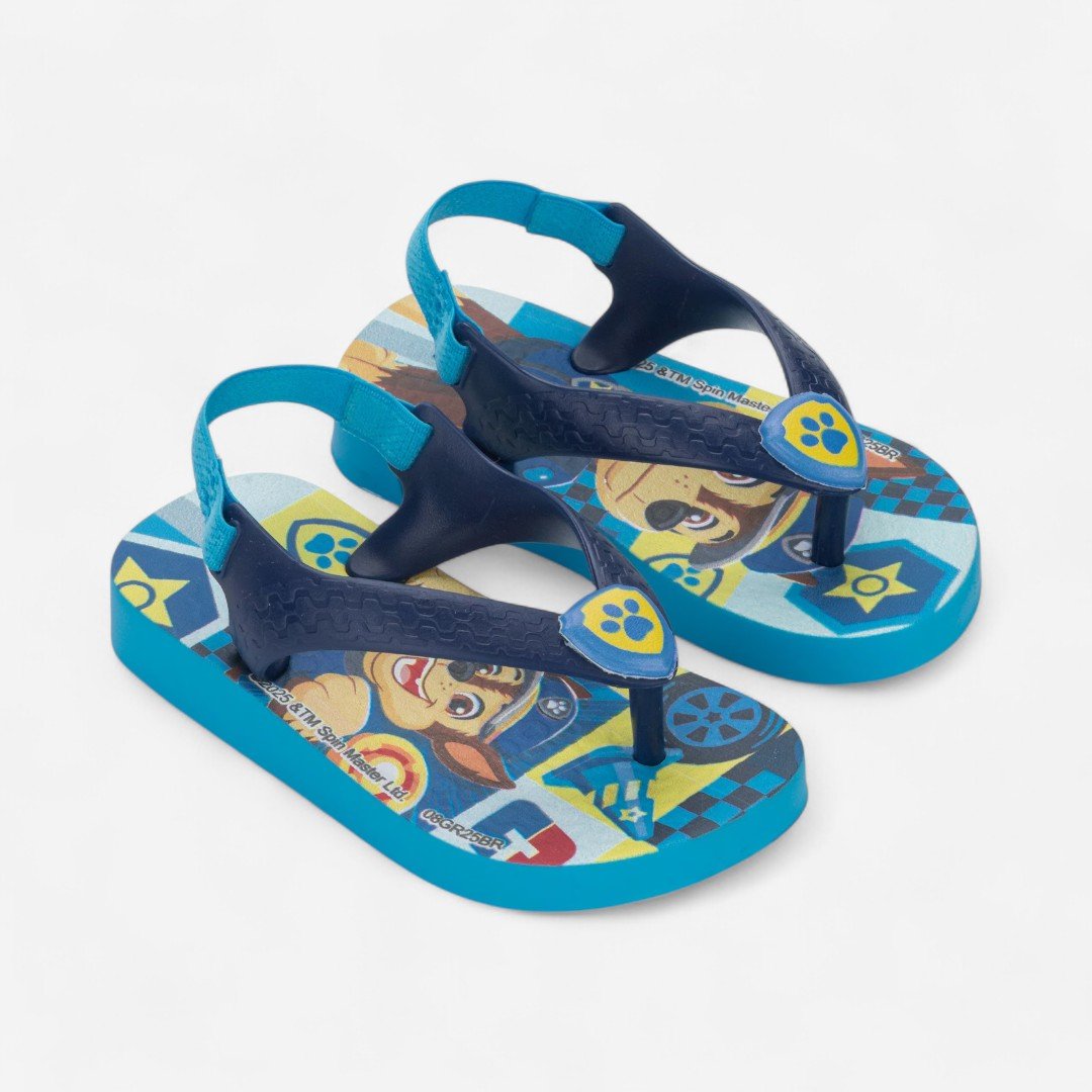 Sandália De Dedo De Bebê Patrulha Canina Friends Ipanema Chase Azul Azul/Amarelo 2