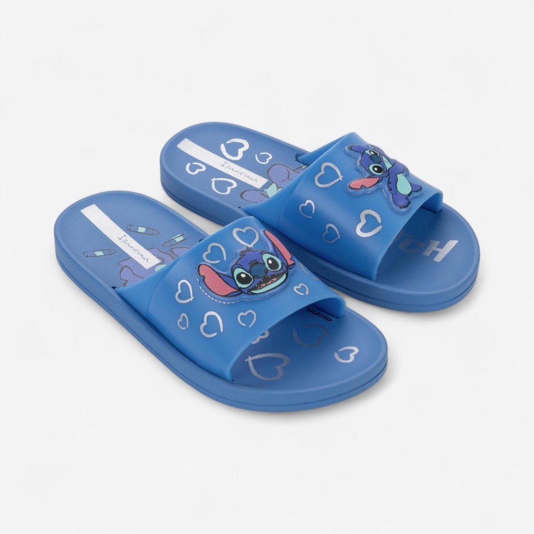 Chinelo Slide Infantil Disney Stitch Fun Ipanema Azul