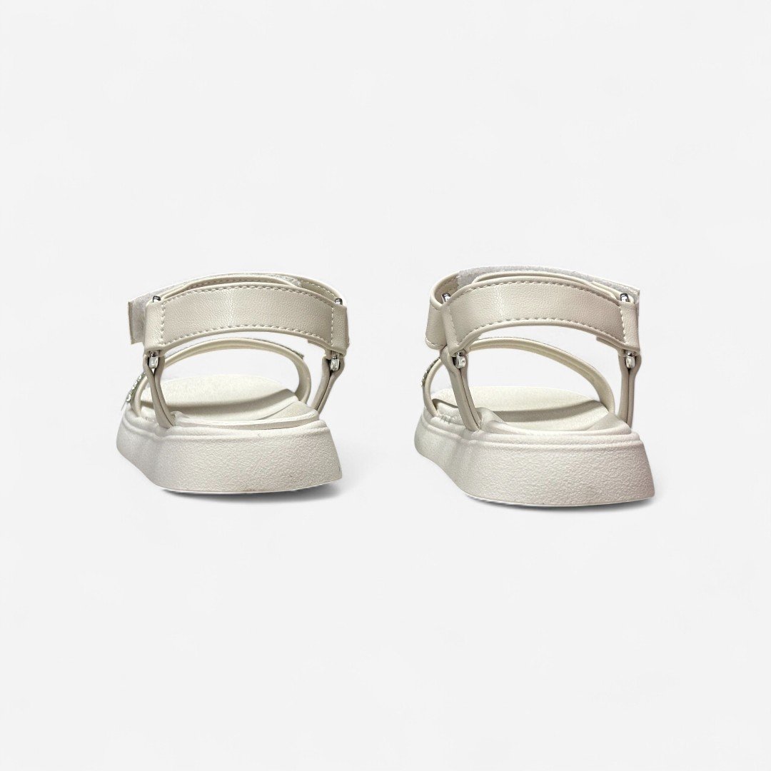 Sandália Papete Molekinha Infantil Com Strass Off White Branco Off 5