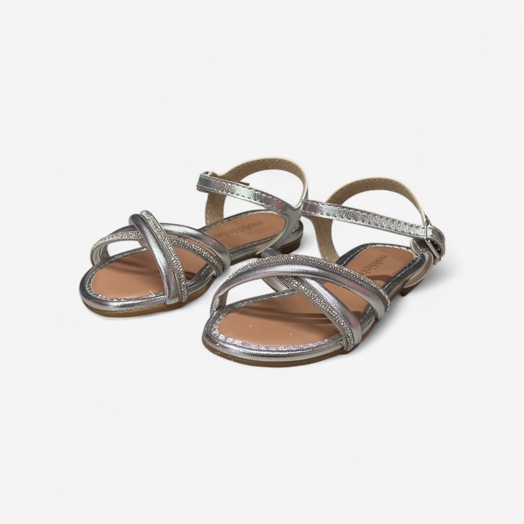 Sandália Rasteira Molekinha Infantil Metalizada Prata Prata 4