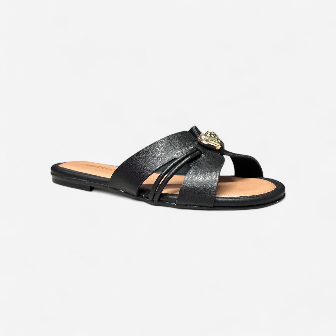 Chinelo Rasteiro Molekinha Infantil Preto Preto 2