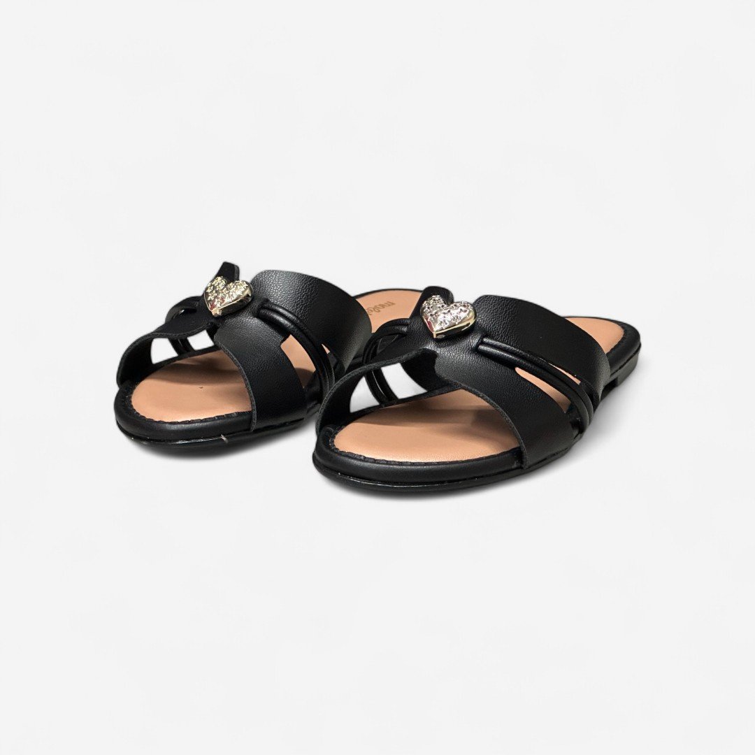 Chinelo Rasteiro Molekinha Infantil Preto Preto 4