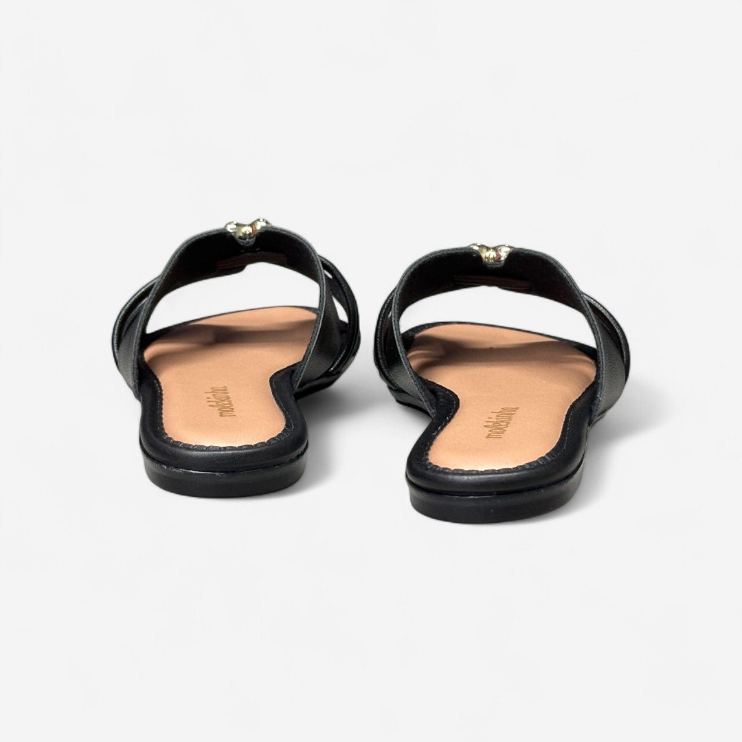 Chinelo Rasteiro Molekinha Infantil Preto Preto 5