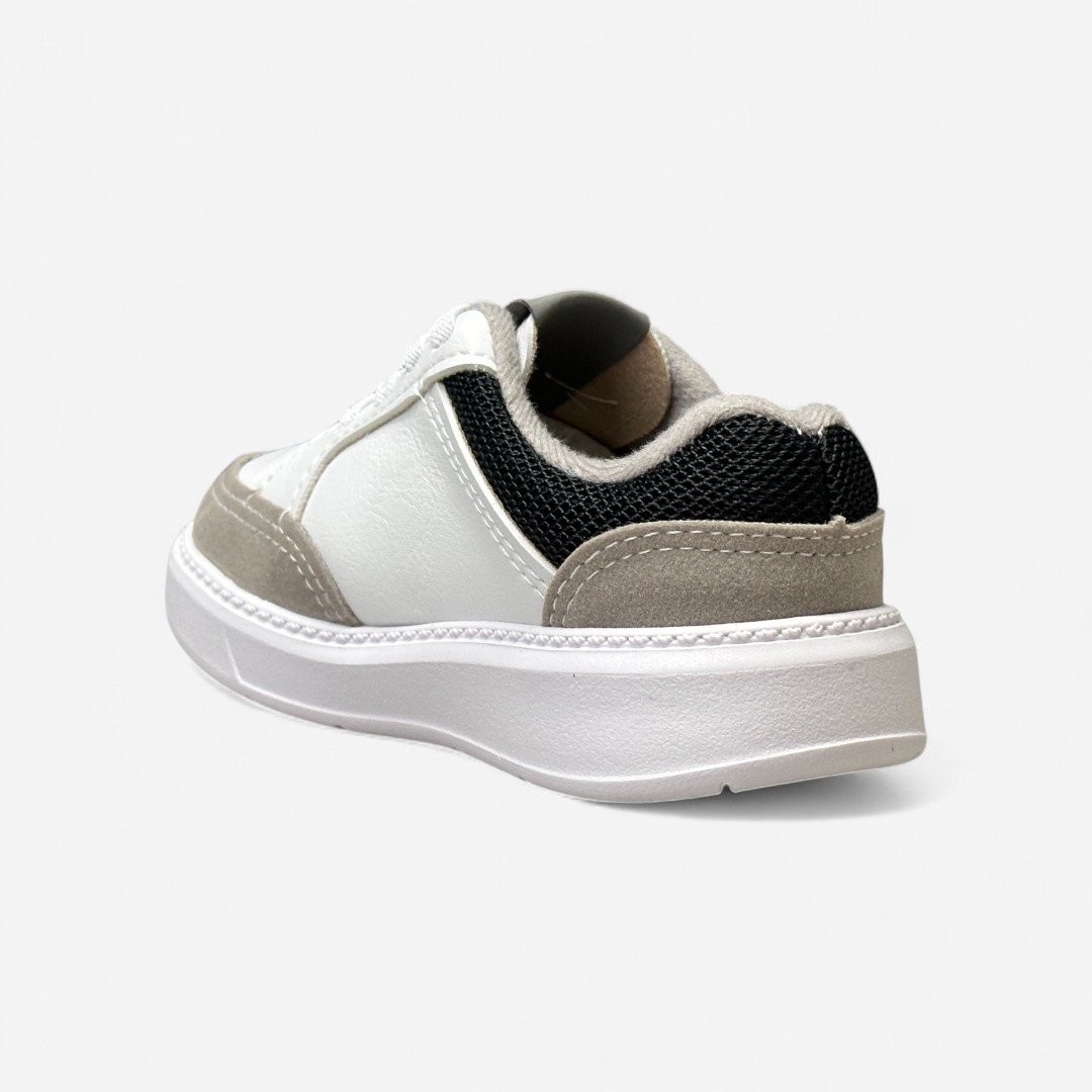 Tênis Casual Molekinho Infantil Branco Branco/Cinza/Preto 4
