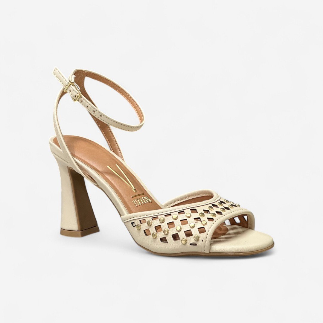 Sandália Vizzano Salto Taça Creme Creme 2
