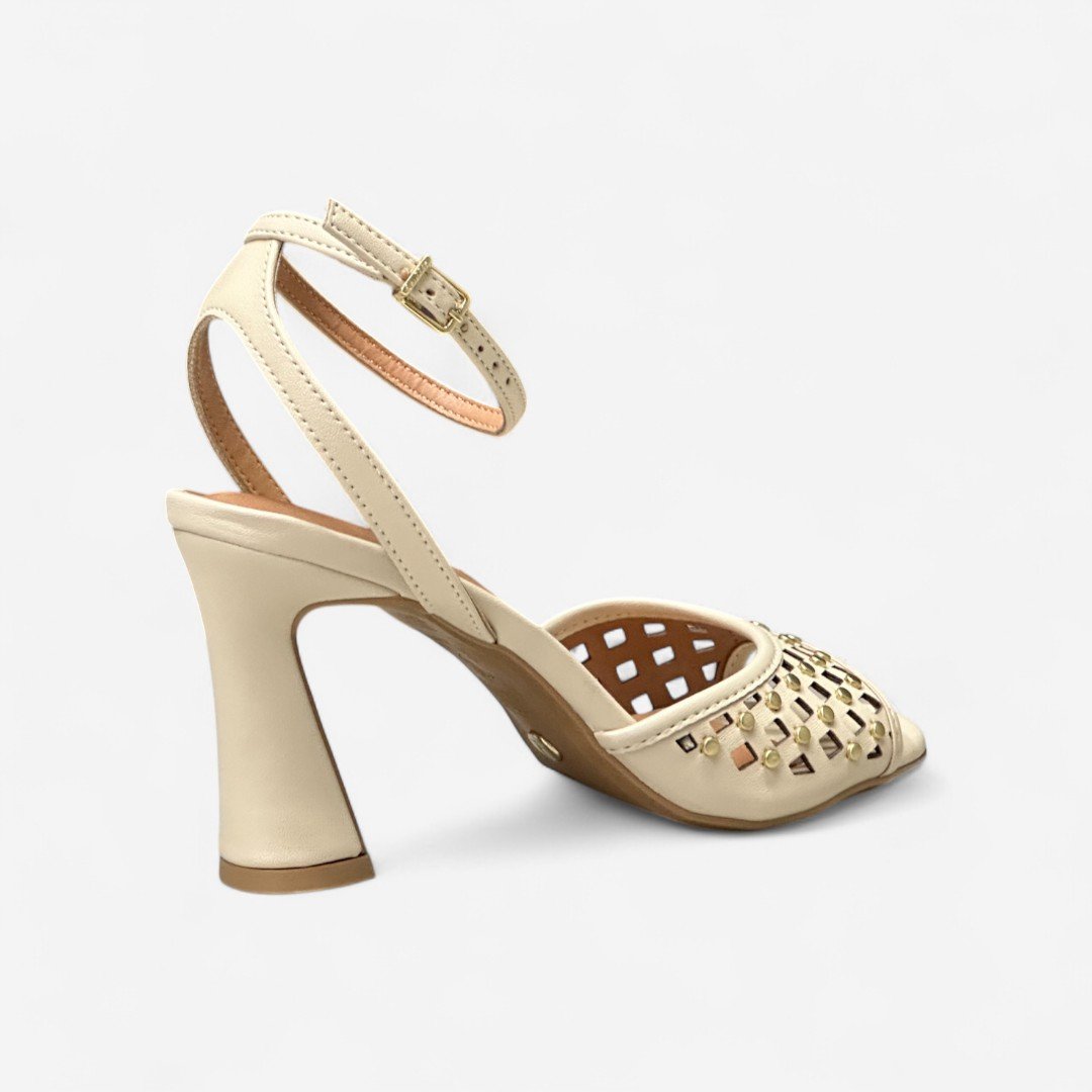 Sandália Vizzano Salto Taça Creme Creme 5