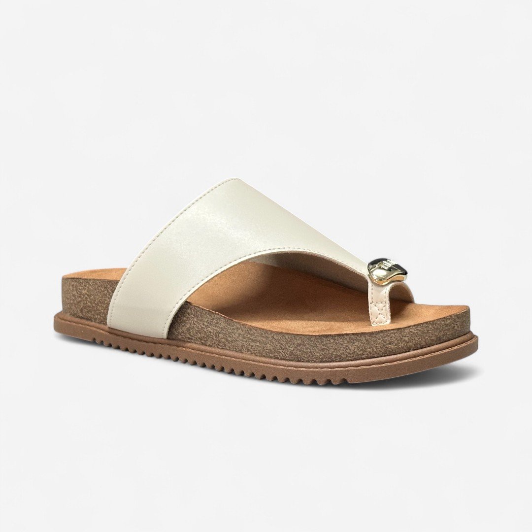 Chinelo Papete Beira Rio De Dedo Off White Branco Off 2