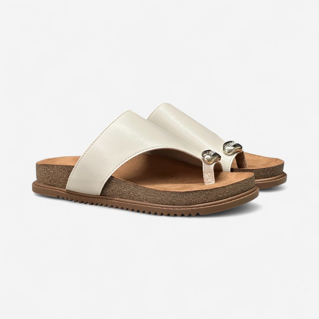 Chinelo Papete Beira Rio De Dedo Off White Branco Off 3