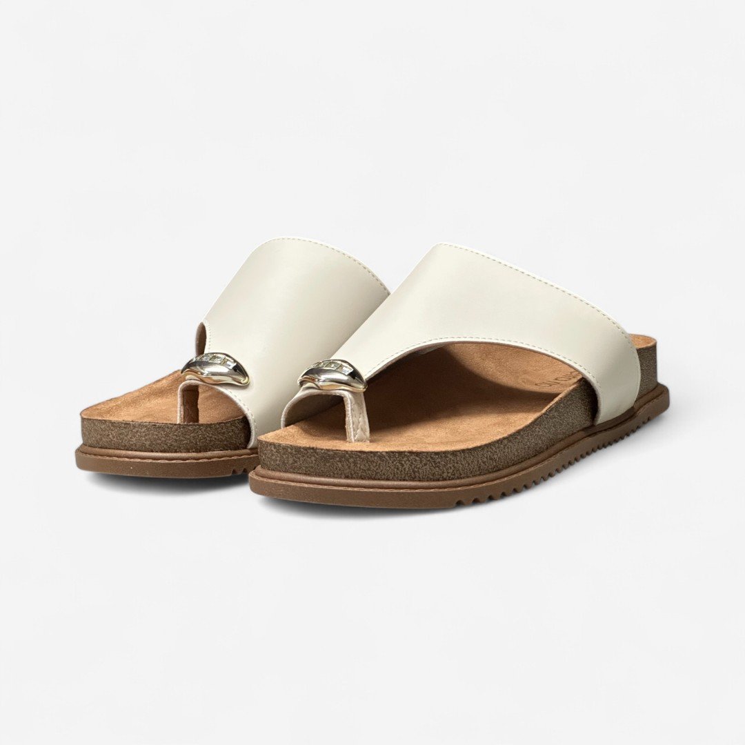 Chinelo Papete Beira Rio De Dedo Off White Branco Off 4