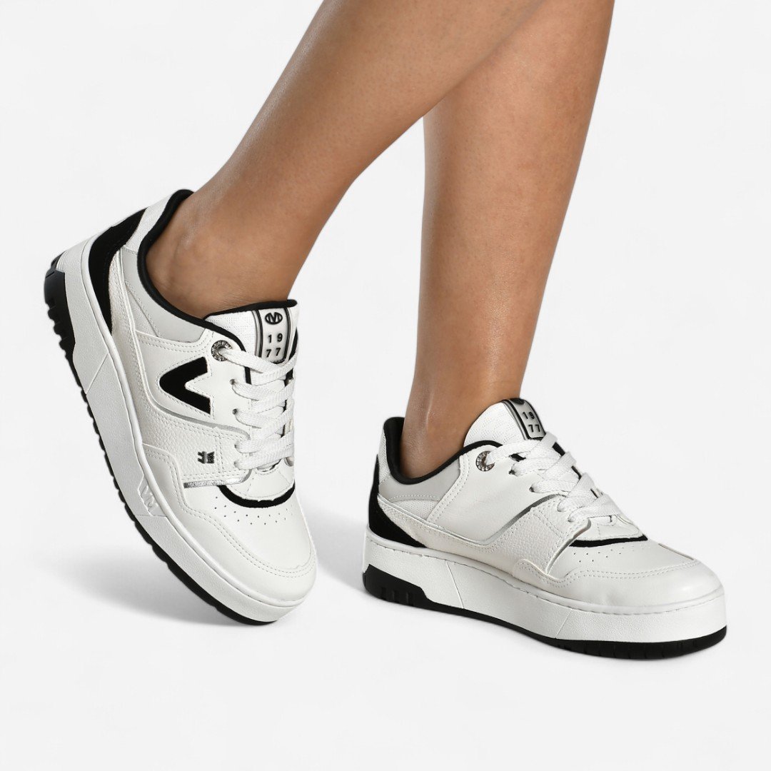 Tênis Via Marte Casual Branco/Preto Branco/Preto/Prata 4