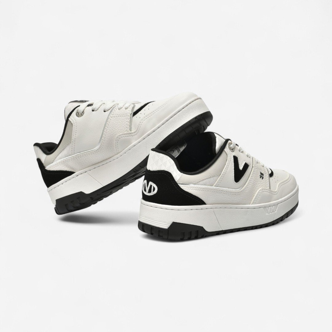 Tênis Via Marte Casual Branco/Preto Branco/Preto/Prata 3