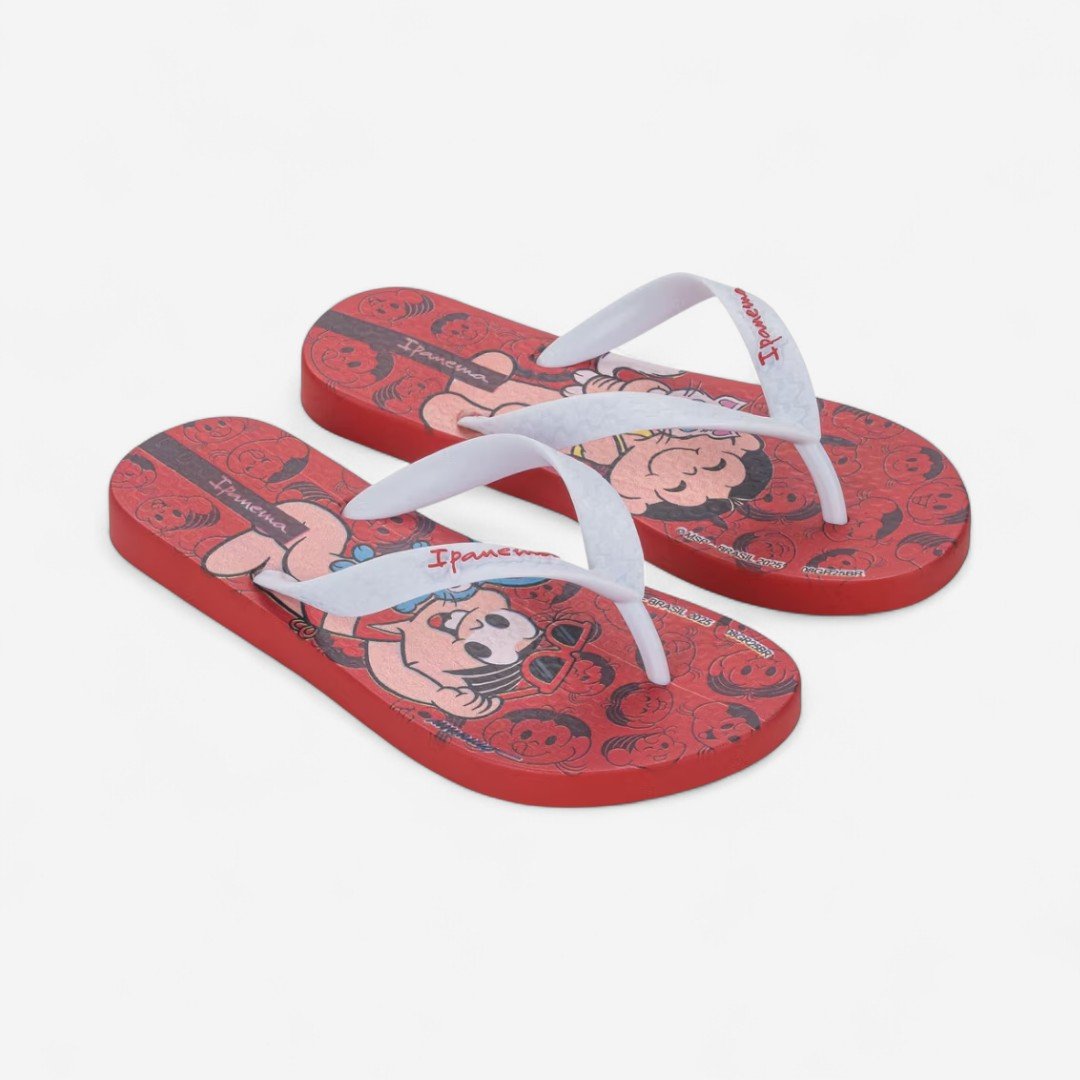 Chinelo Ipanema Turma Da Mônica Infantil Vermelho Vermelho/Branco 2
