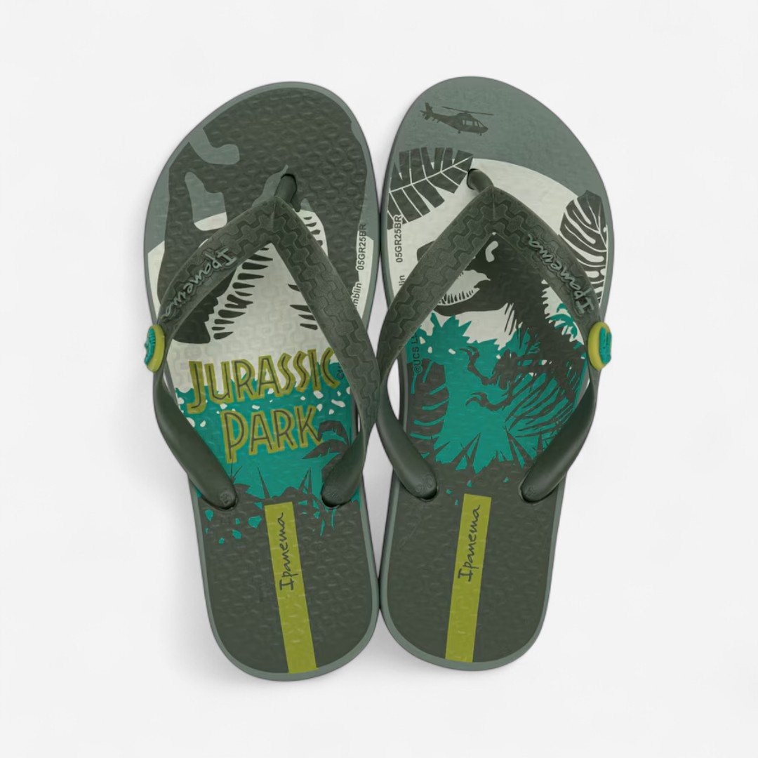 Chinelo Ipanema Jurrassic Park Infantil Verde
