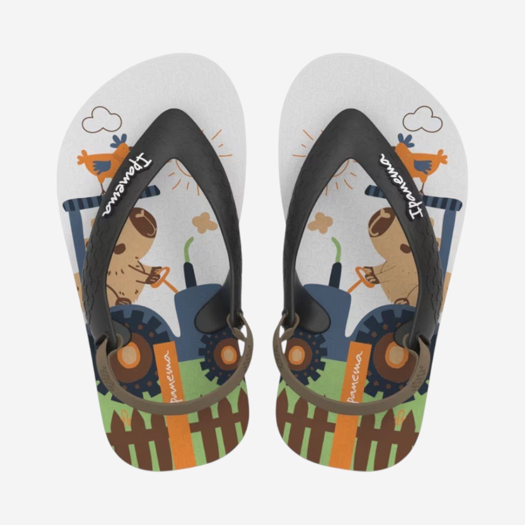 Chinelo De Dedo Bebê Ipanema com Capivara Cinza Cinza/Preto/Bege 2