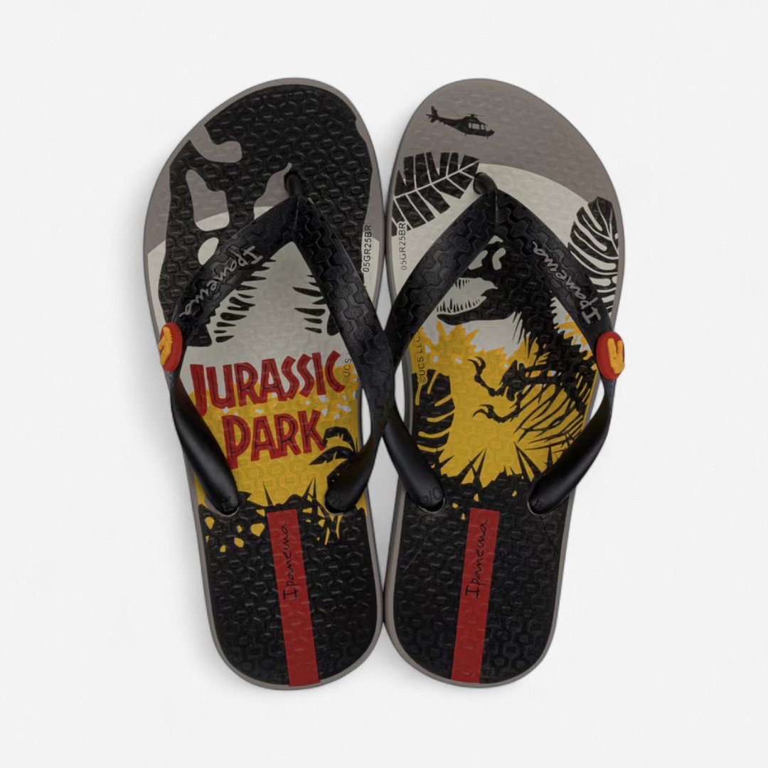 Chinelo Ipanema Jurrassic Park Infantil Cinza