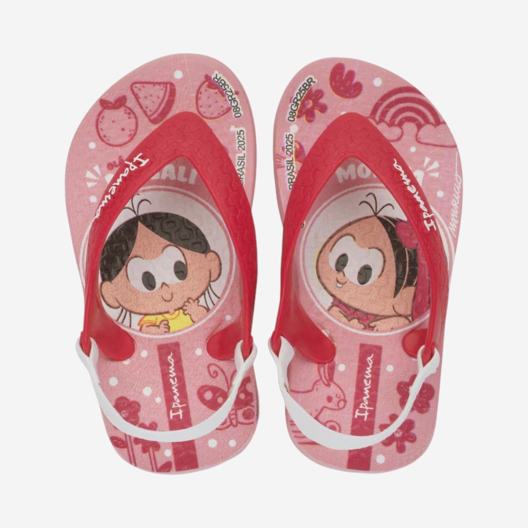 Chinelo De Elástico Ipanema Turma Da Mônica Baby Rosa