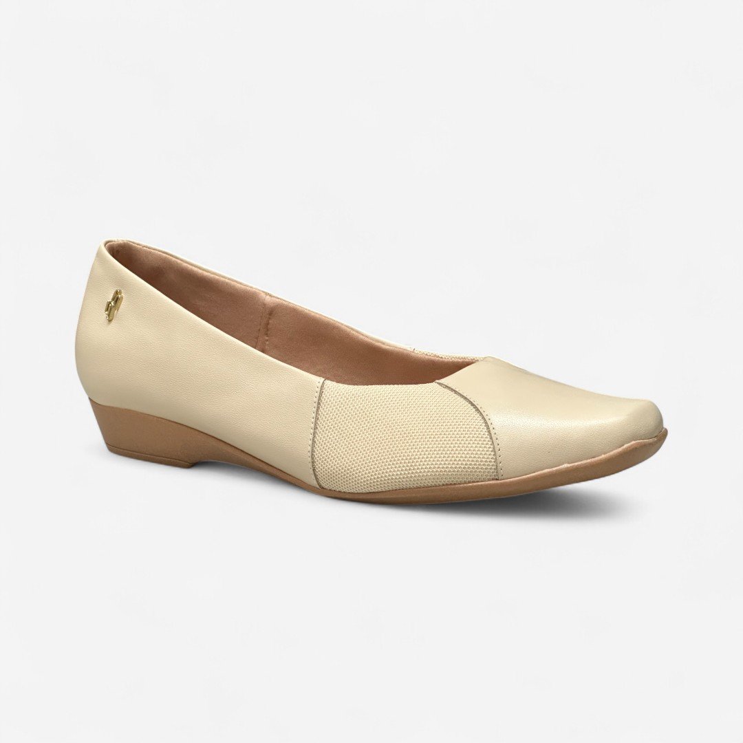 Sapatilha Usaflex Feminina Com Anabela Bege Vanilla 2