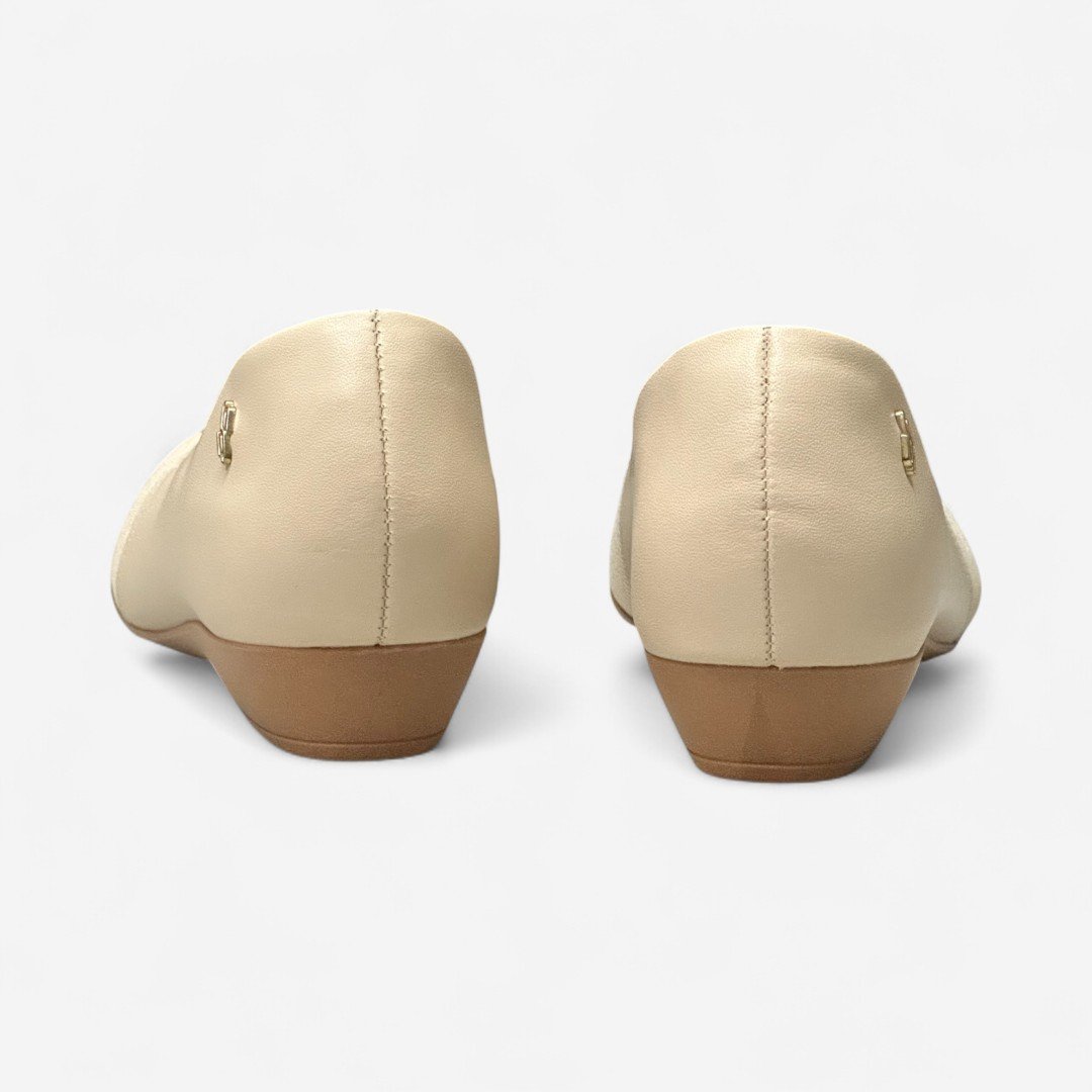 Sapatilha Usaflex Feminina Com Anabela Bege Vanilla 5