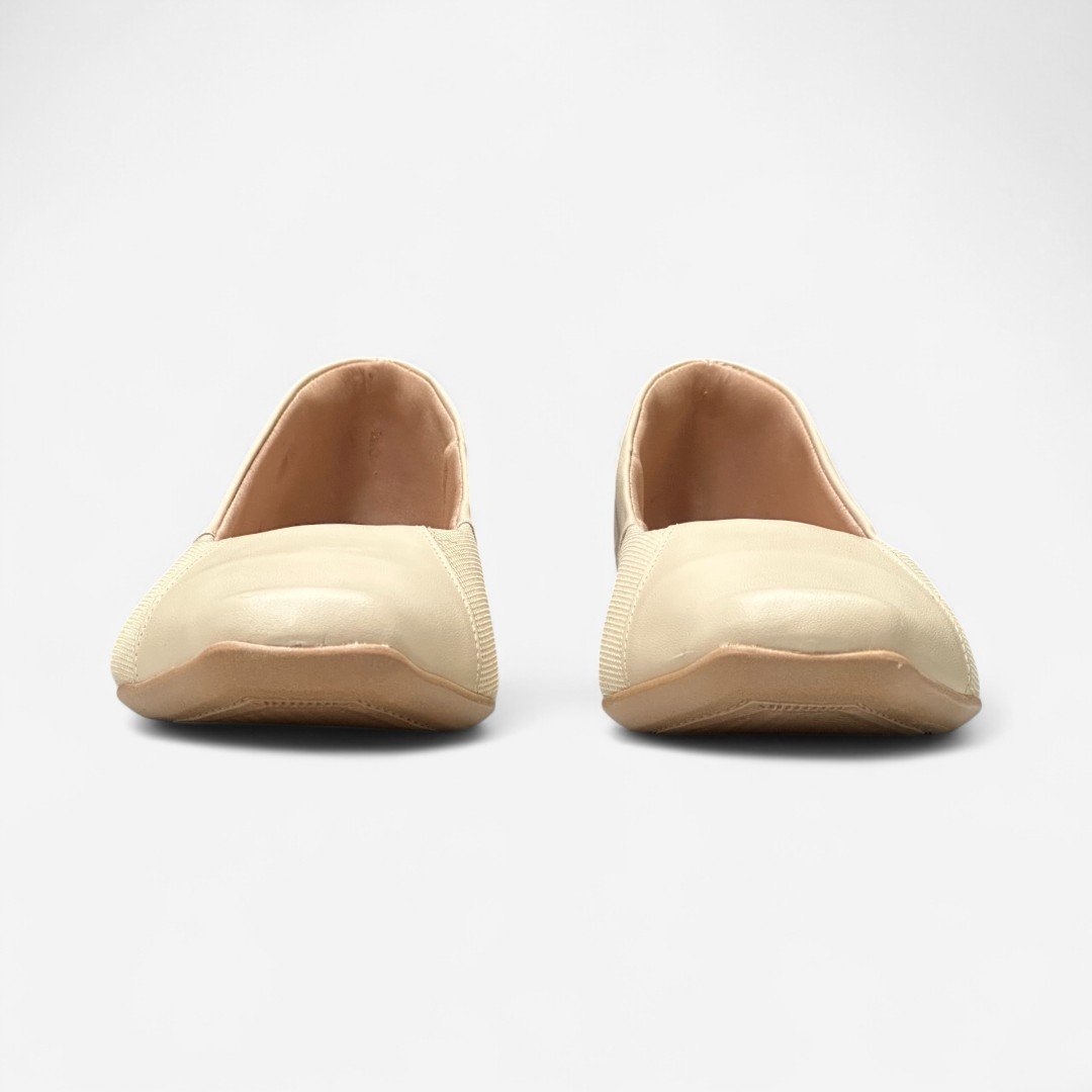 Sapatilha Usaflex Feminina Com Anabela Bege Vanilla 6