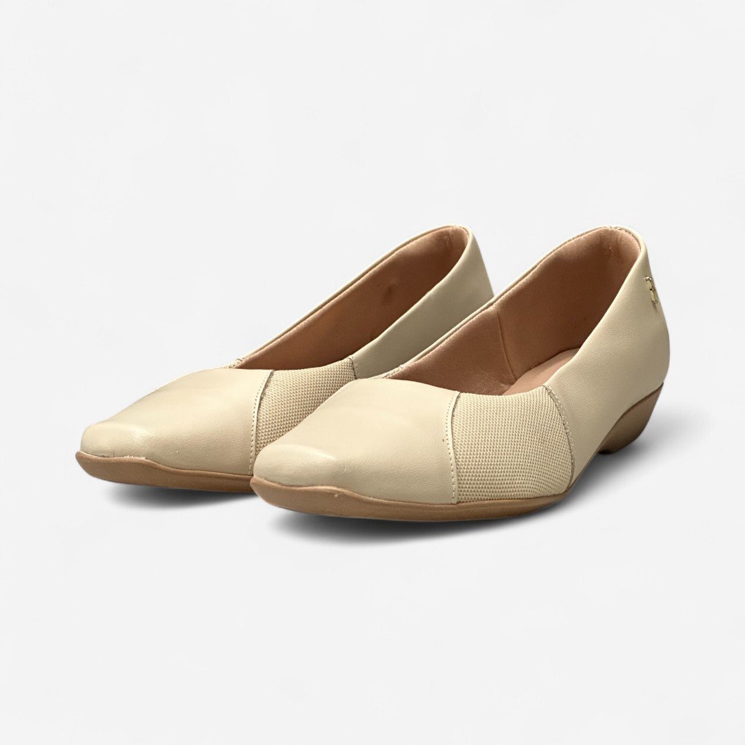 Sapatilha Usaflex Feminina Com Anabela Bege Vanilla 4