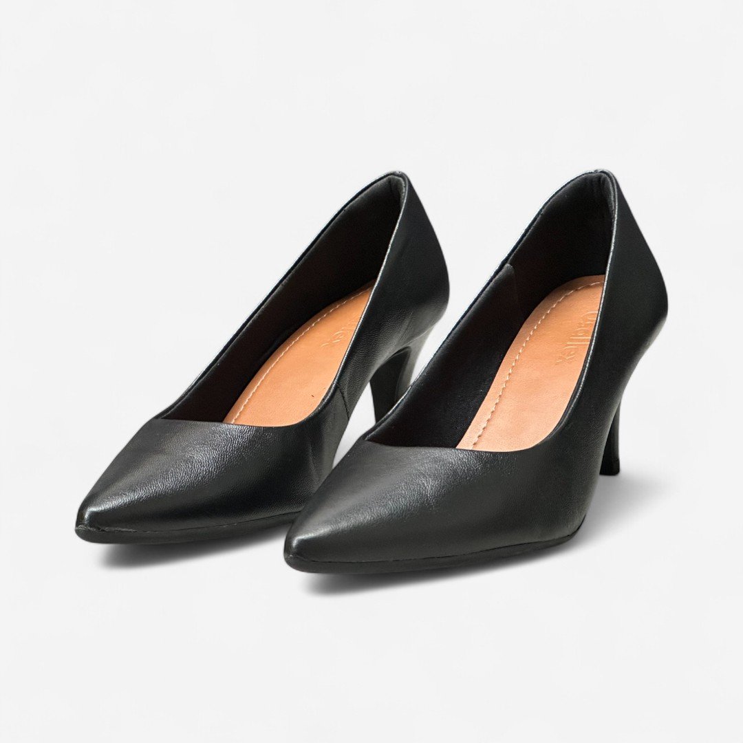 Sapato Scarpin Usaflex Em Couro Preto Preto 4