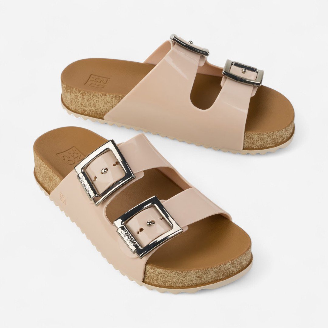 Chinelo Zaxy Partner III Feminino Off White com Cortiça Off White Médio 2