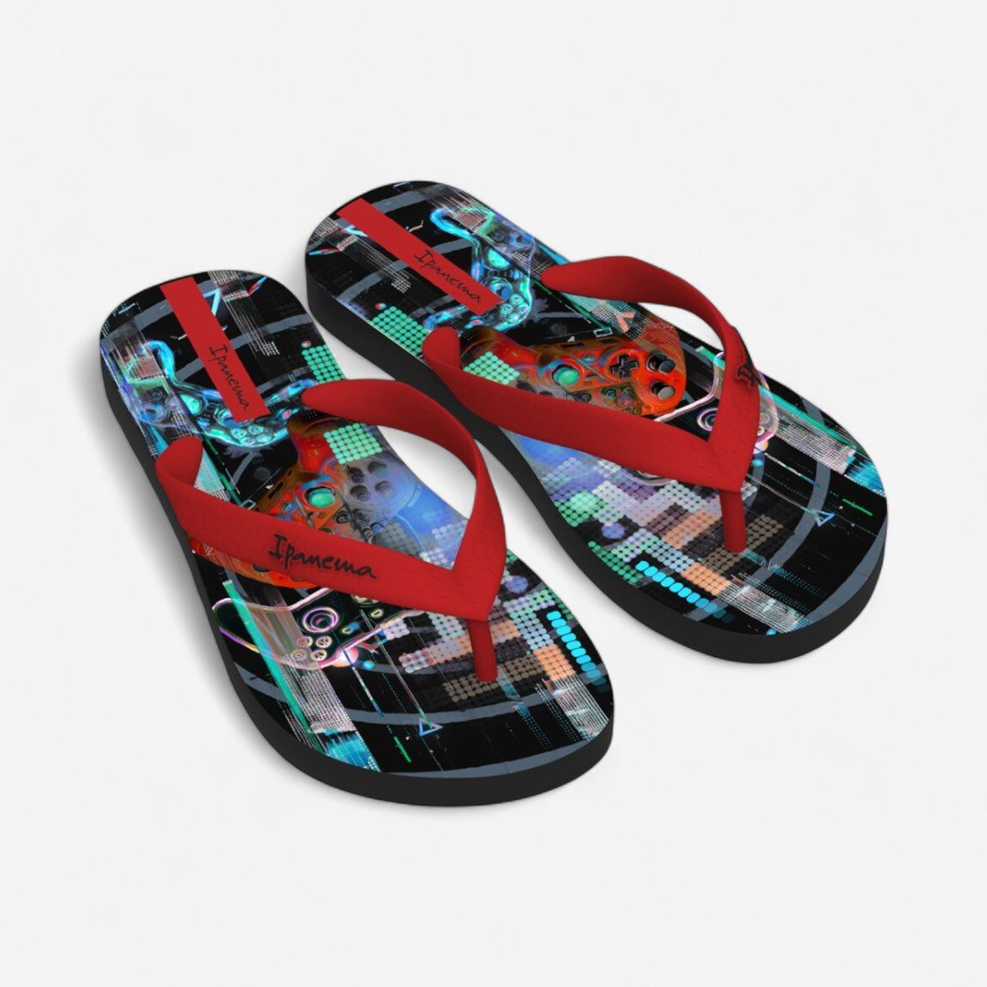 Chinelo Ipanema Temas Games Infantil Preto Preto/Vermelho 2