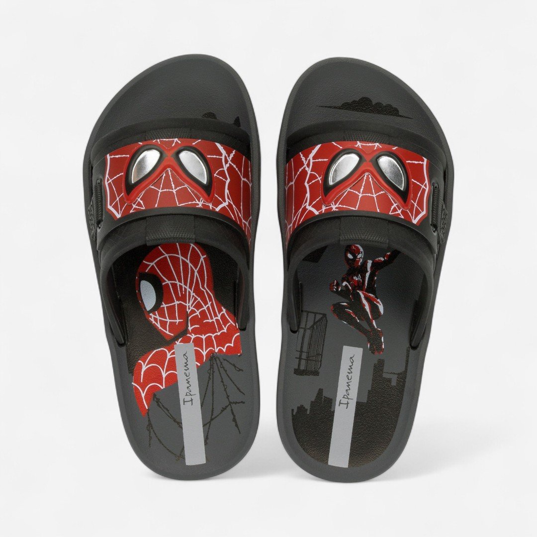 Chinelo Ipanema Slide Marvel Action Homem Aranha Infantil Cinza Cinza/Vermelho 3