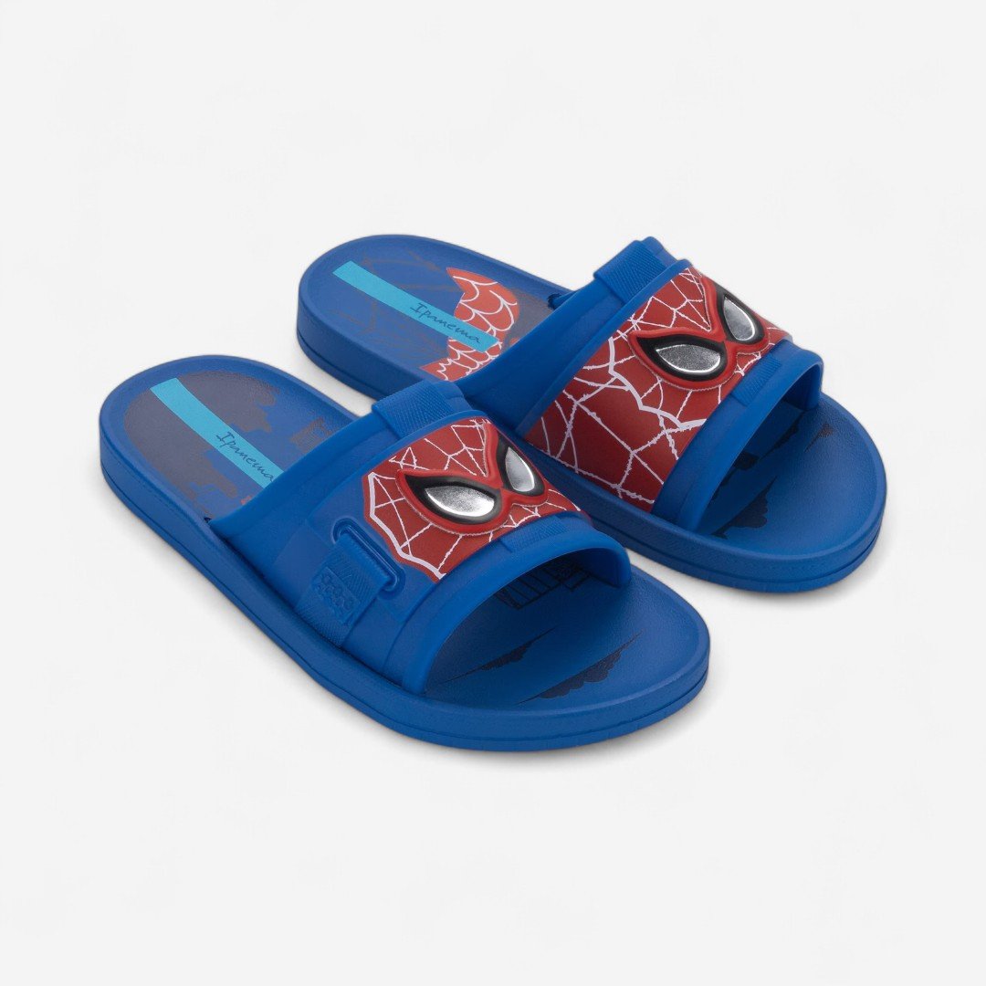 Chinelo Ipanema Slide Marvel Action Homem Aranha Infantil Azul