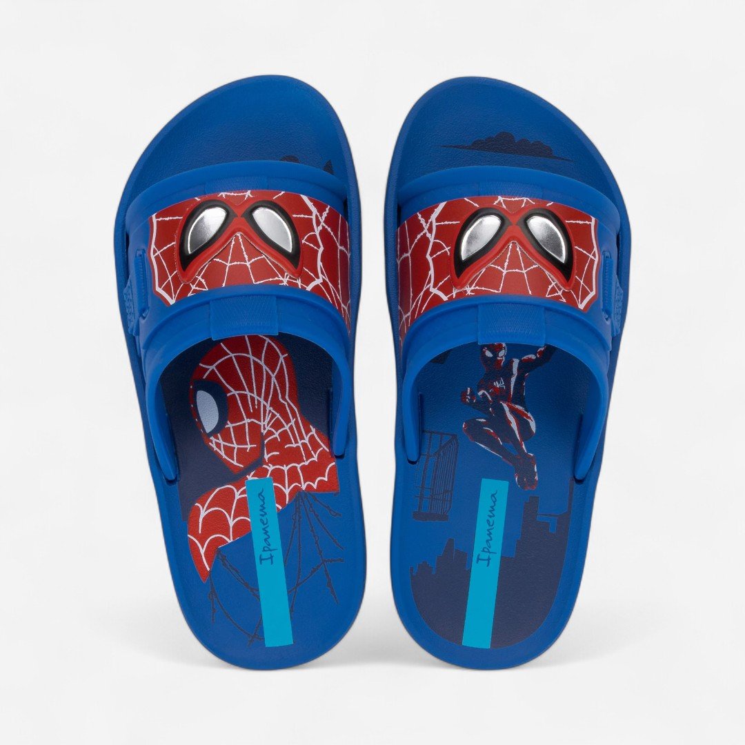 Chinelo Ipanema Slide Marvel Action Homem Aranha Infantil Azul Azul/Vermelho 3