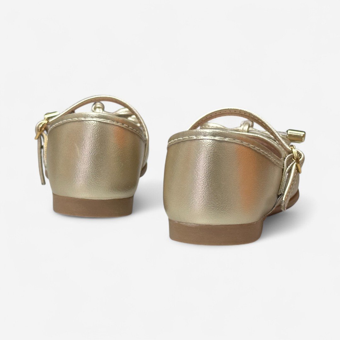 Sapatilha Kidy Bailarina Baby Infantil Metalizada Dourada Ouro 5