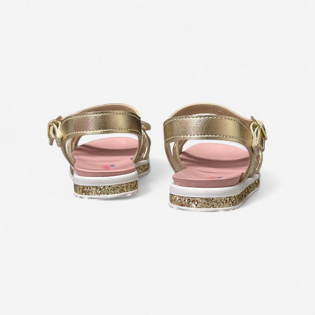 Sandália Papete Molekinha Infantil Metalizada Dourada Dourado 4