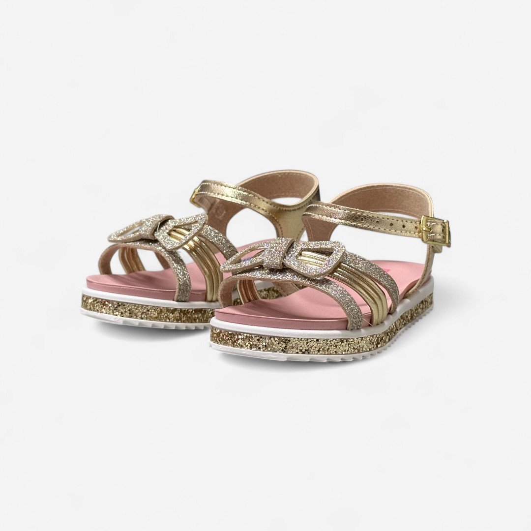 Sandália Papete Molekinha Infantil Metalizada Dourada Dourado 3
