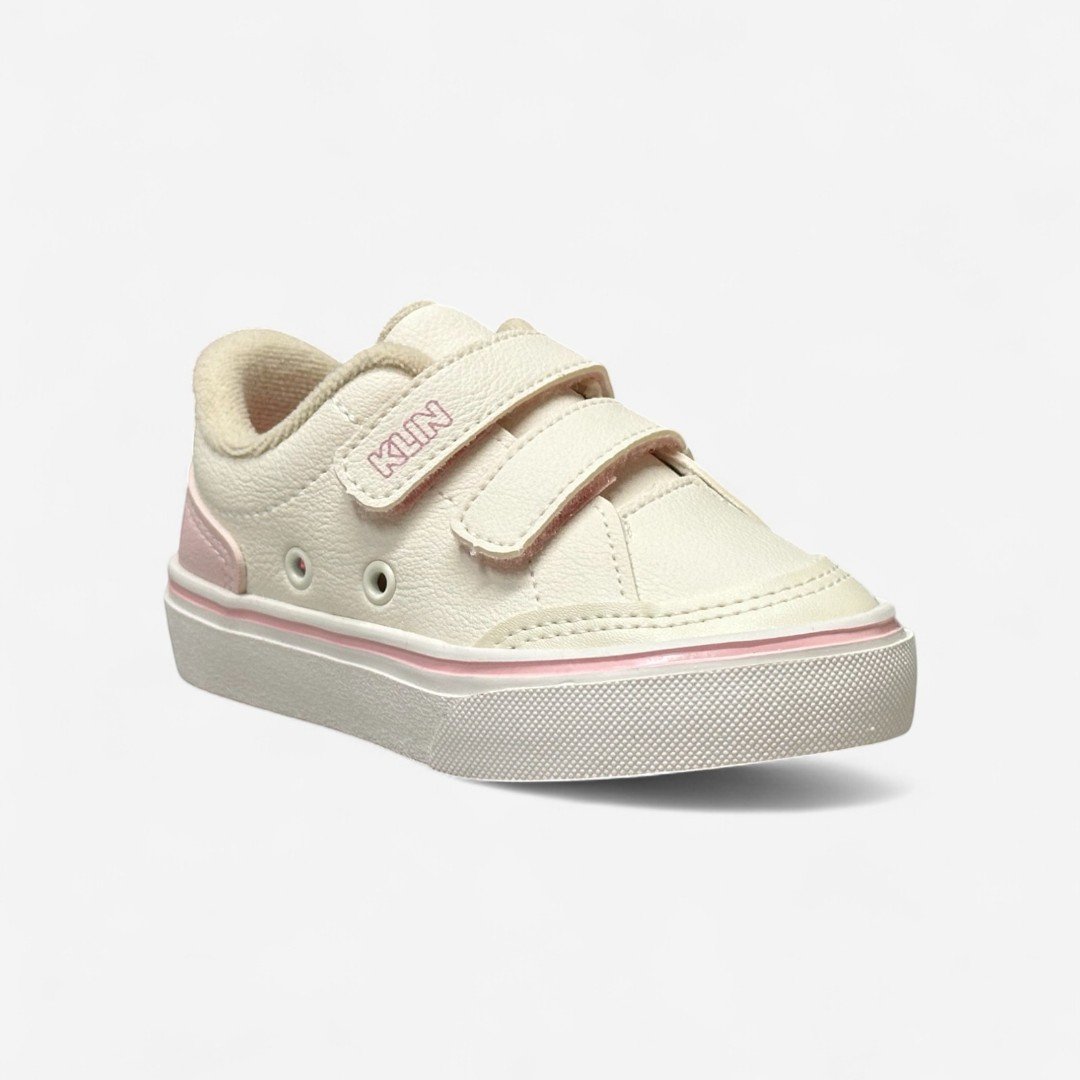 Tênis Klin Casual Infantil Off White White/Rosa Claro 2