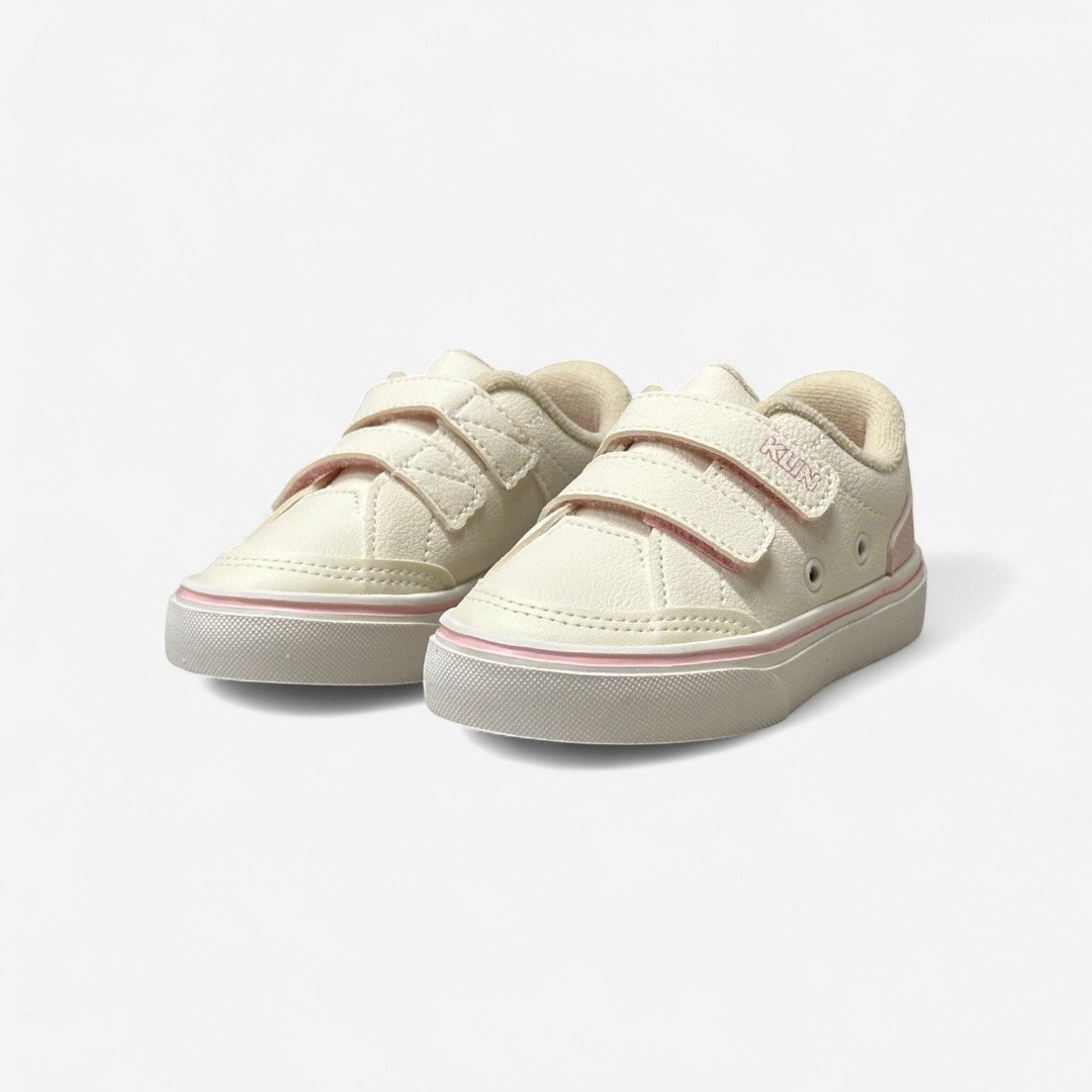 Tênis Klin Casual Infantil Off White White/Rosa Claro 4