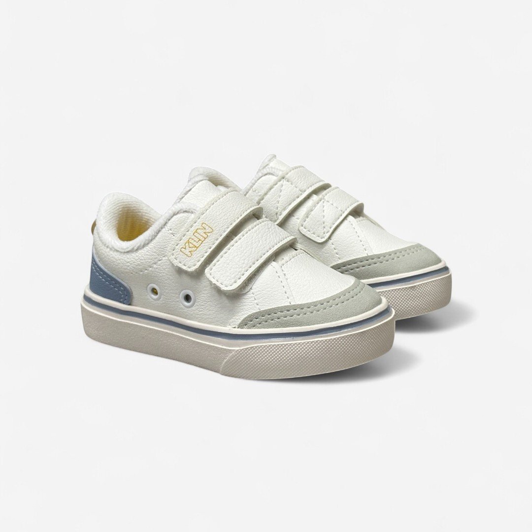 Tênis Klin Casual Infantil Branco Branco/Azul/Mel 3